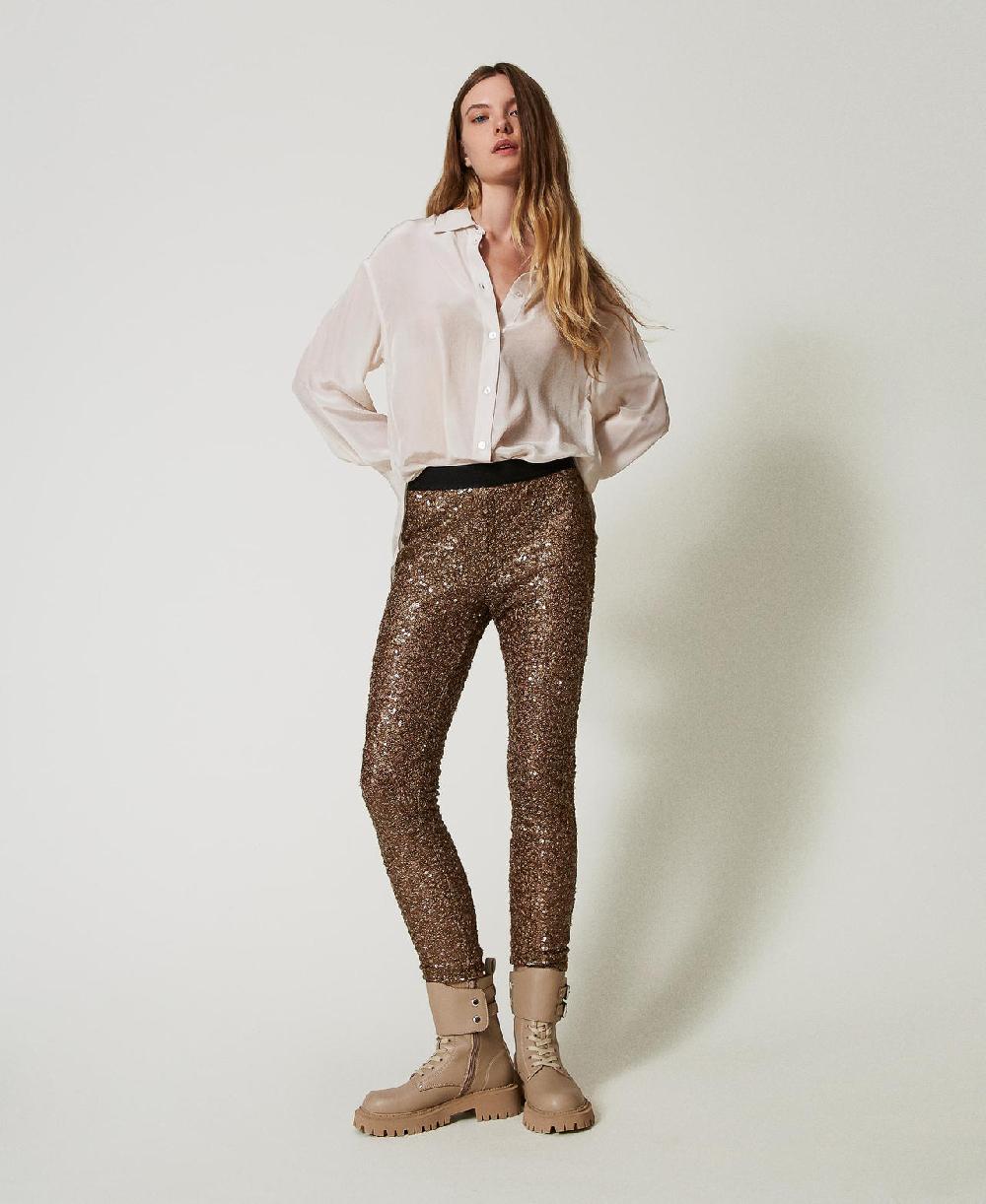 Scee By Twin Set Leggings MYFO In Full Paillettes