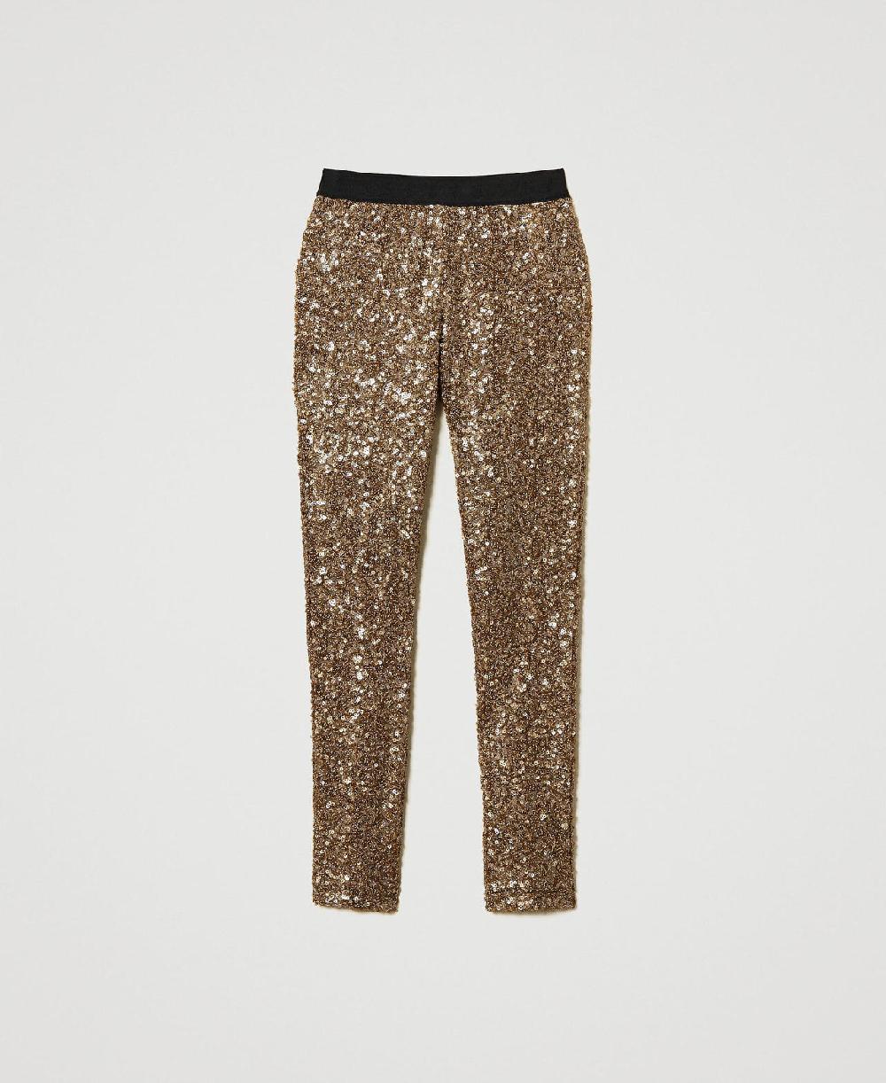 Scee by twin set Leggings MYFO in full paillettes