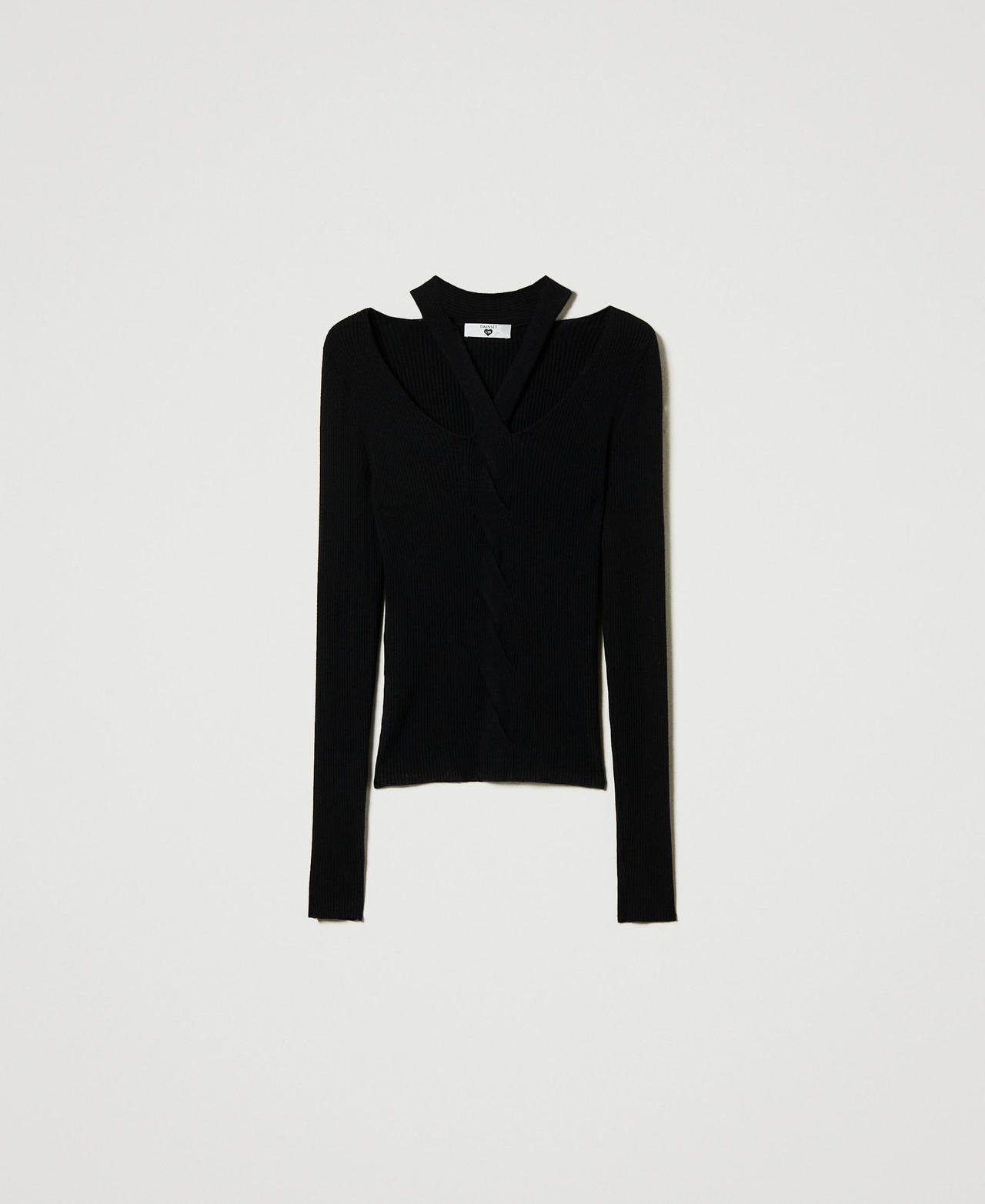 Scee by twin set Maglia a costine con cut-out