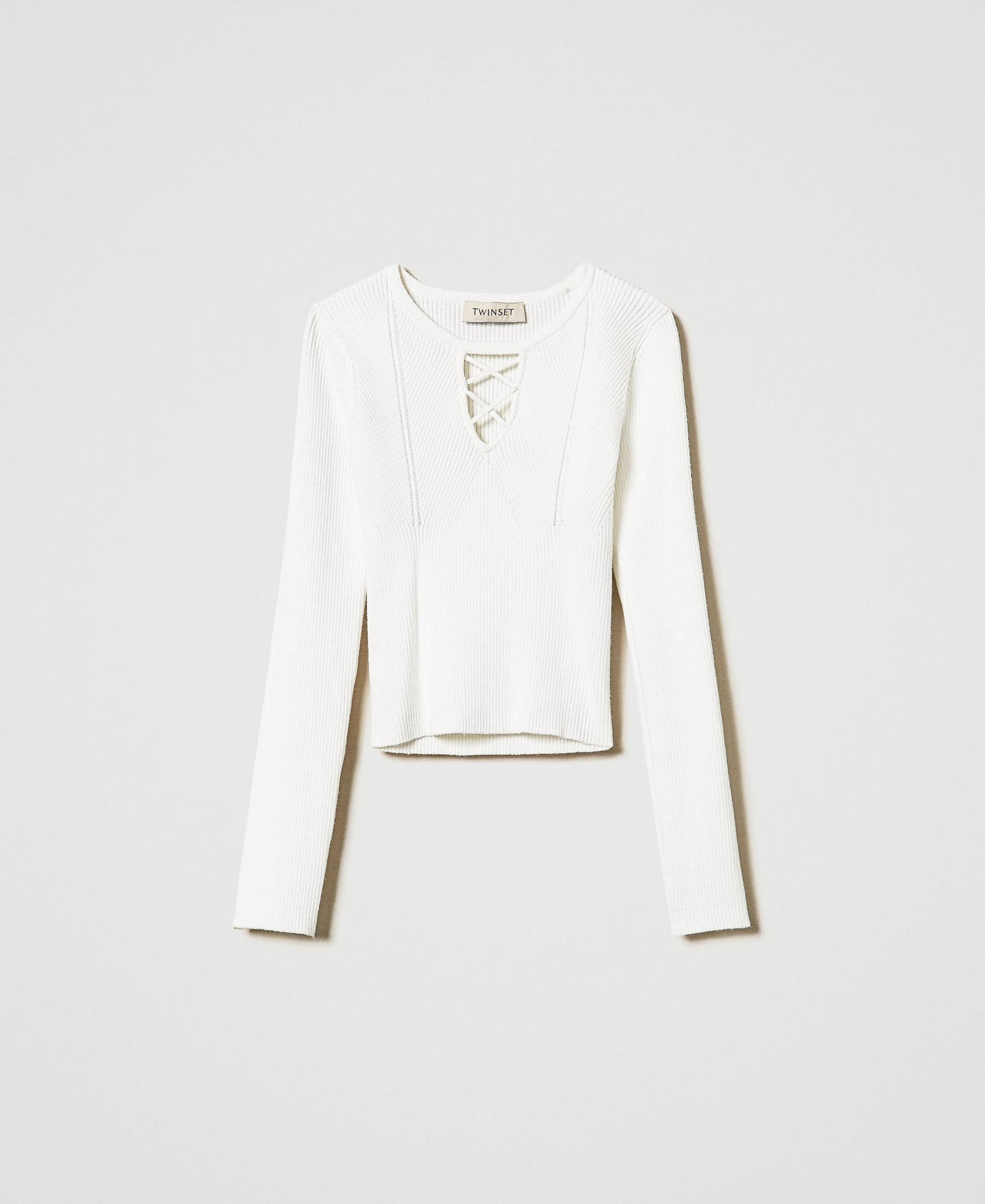 Scee by twin set Maglia a costine con intreccio