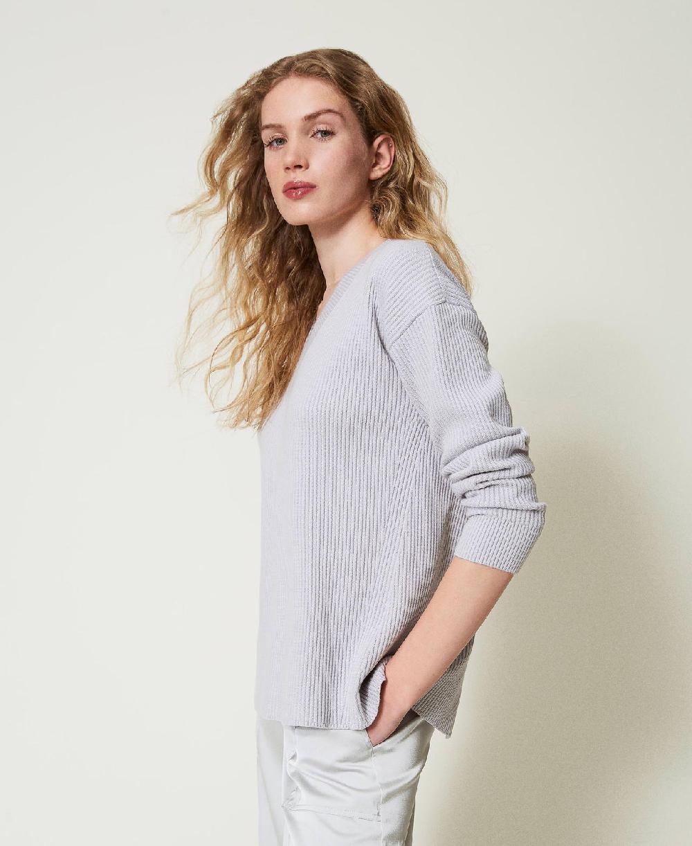 Scee By Twin Set Maglia A Costine Con Spacco