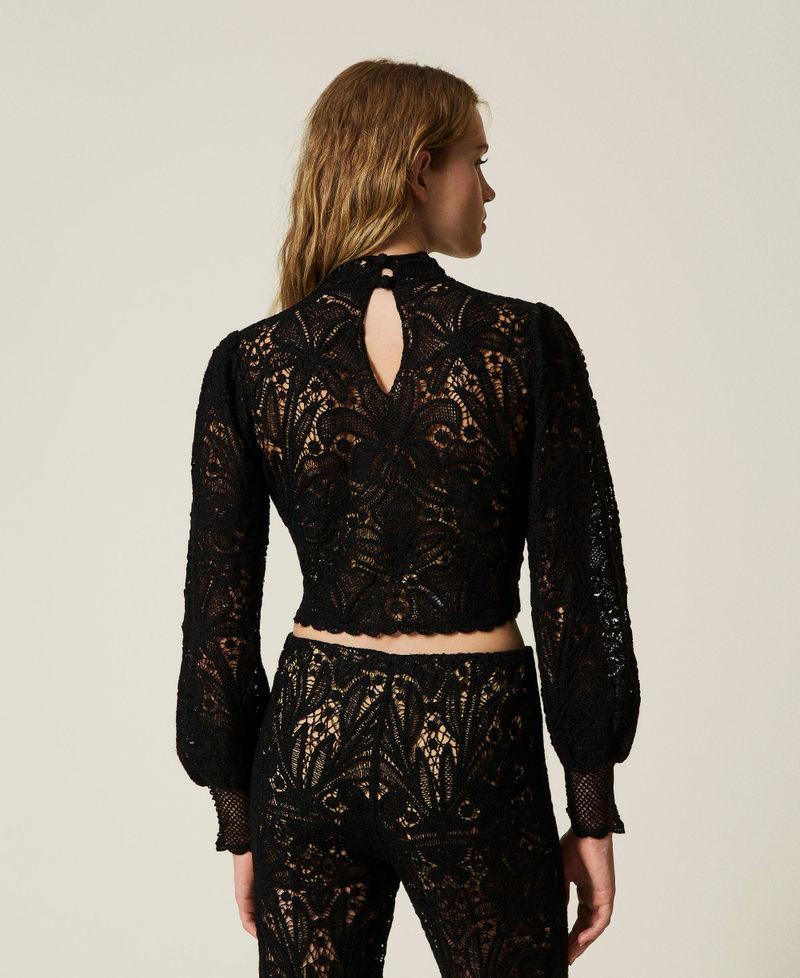 Scee By Twin Set Maglia Boxy In Crochet A Fiori