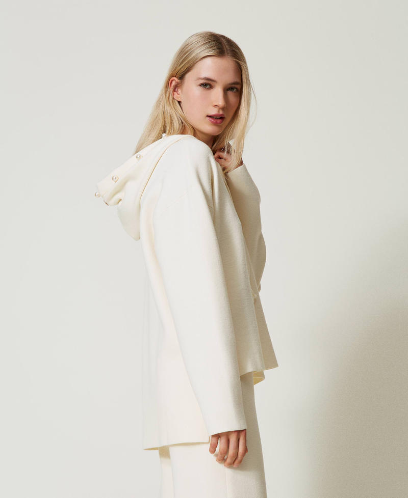 Scee By Twin Set Maglia Con Cappuccio E Perle