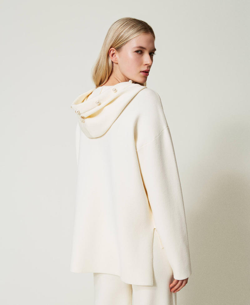 Scee By Twin Set Maglia Con Cappuccio E Perle