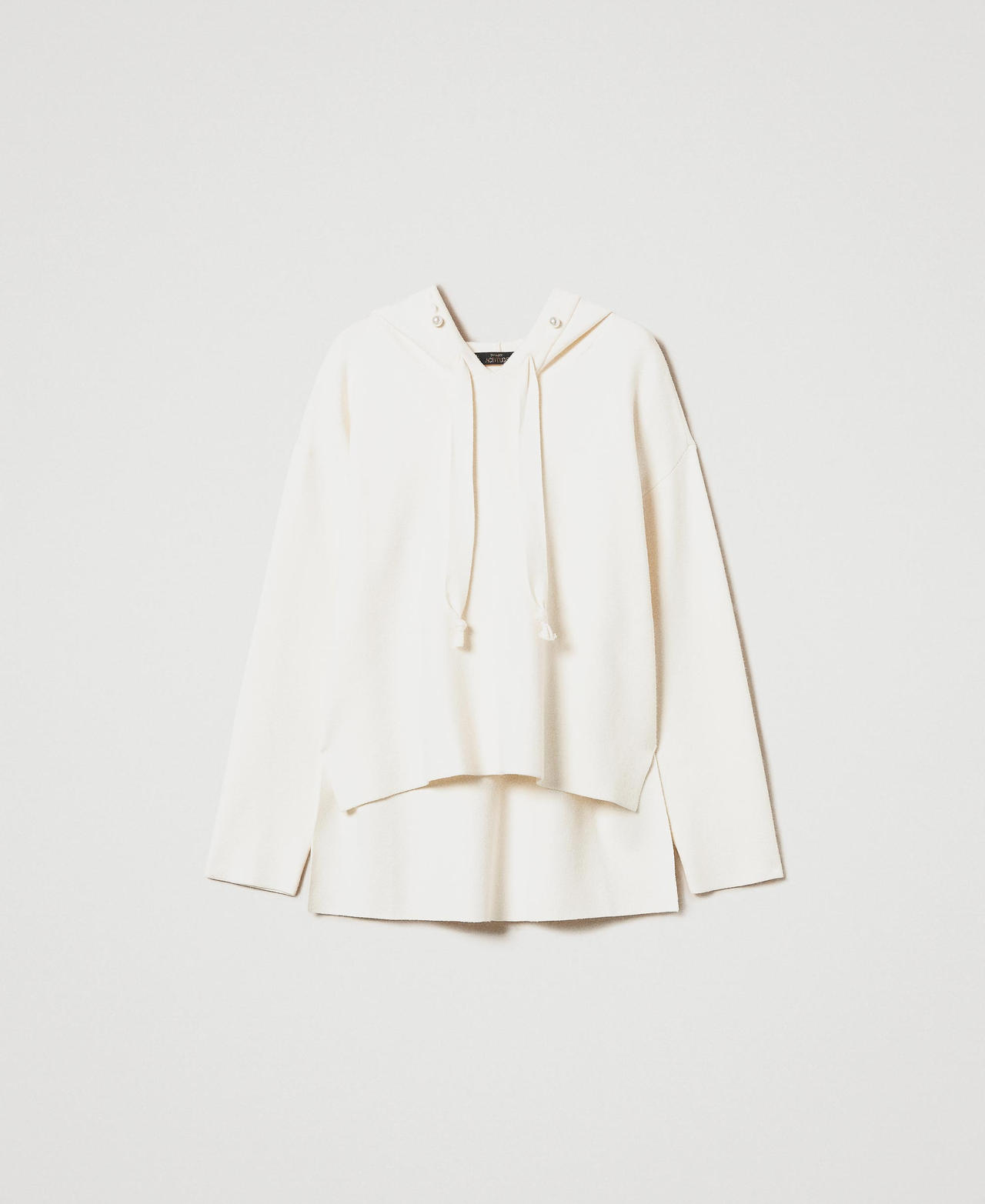 Scee by twin set Maglia con cappuccio e perle