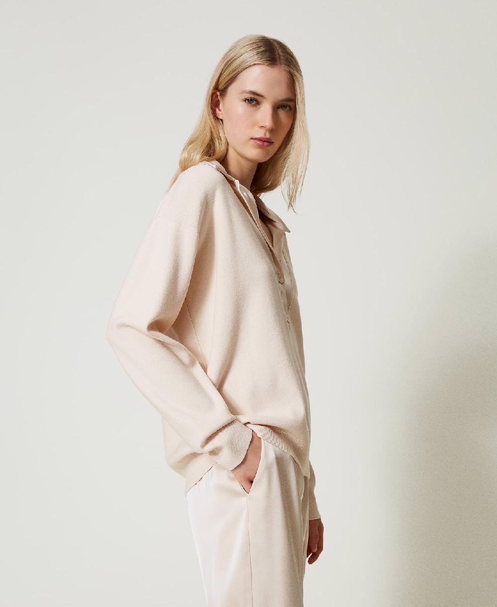 Scee By Twin Set Maglia Con Colletto In Raso