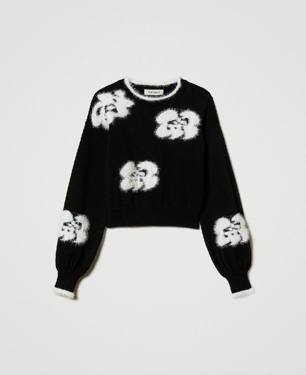 Scee by twin set Maglia con fiori a intarsio