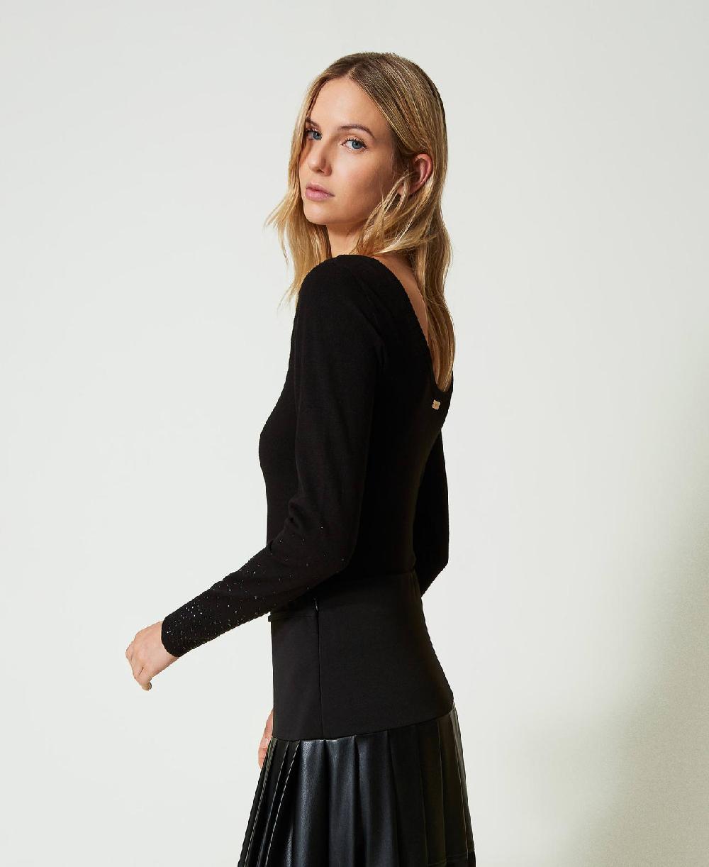 Scee By Twin Set Maglia Con Strass In Dégradé