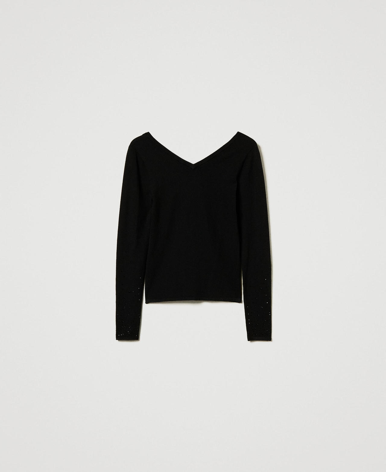 Scee by twin set Maglia con strass in dégradé