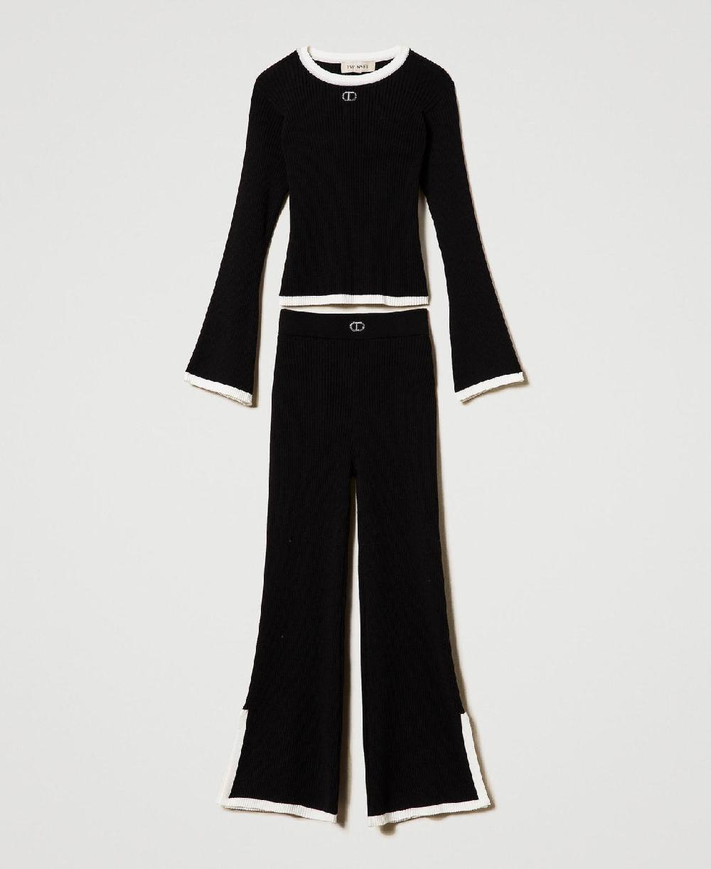 Scee by twin set Maglia e pantaloni ampi a costine