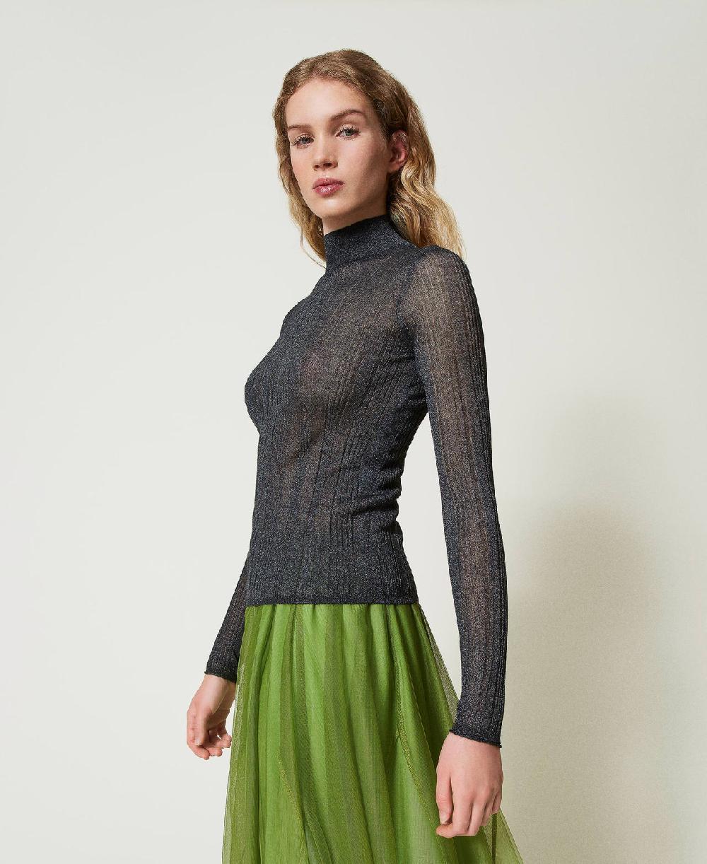 Scee By Twin Set Maglia Fitted A Costine Con Lurex