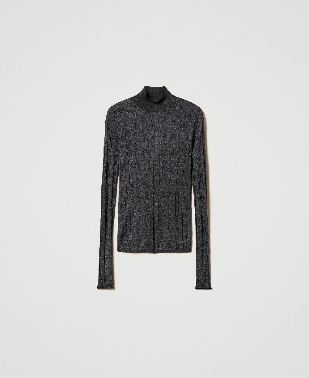 Scee by twin set Maglia fitted a costine con lurex