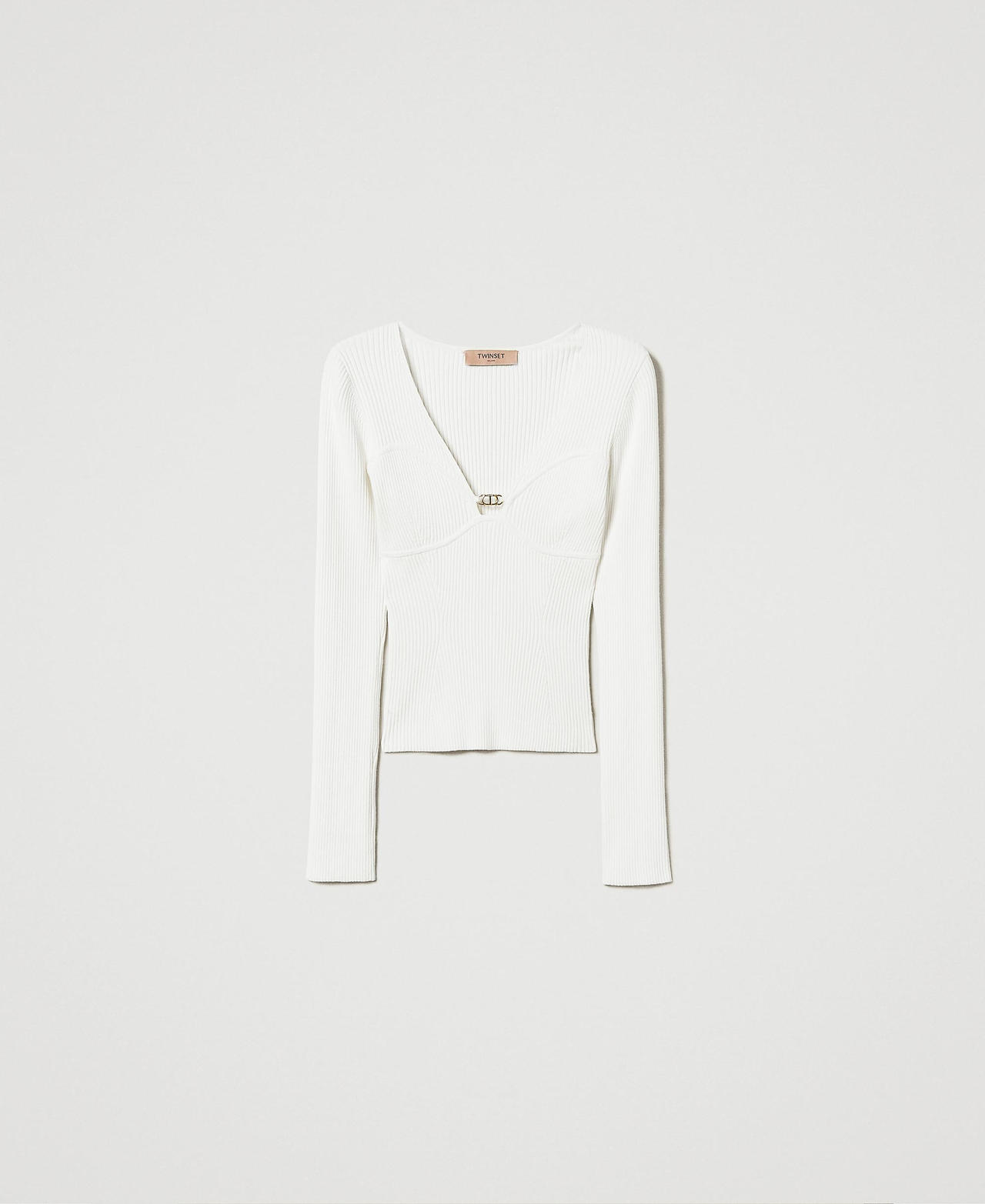 Scee by twin set Maglia fitted con logo Oval T