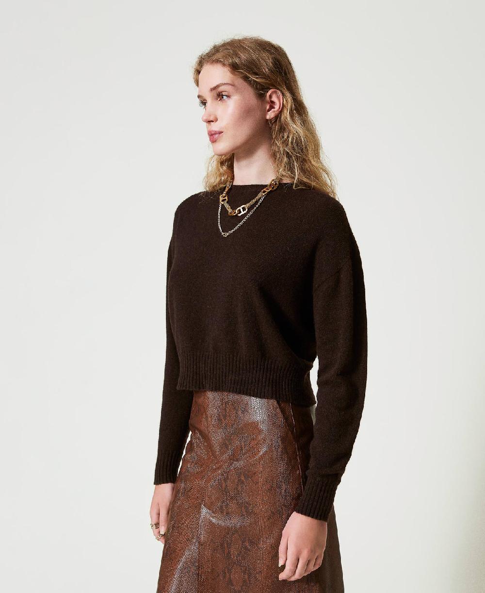 Scee by twin set Maglia girocollo in eco-cashmere