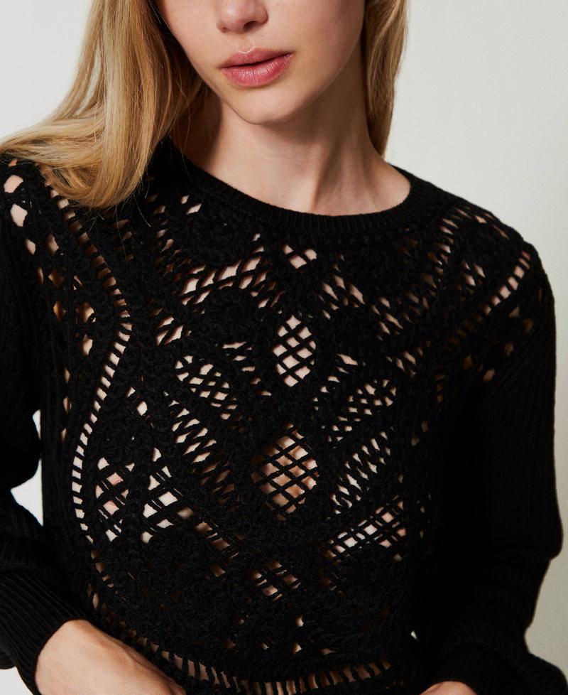 Scee By Twin Set Maglia In Misto Lana Crochet