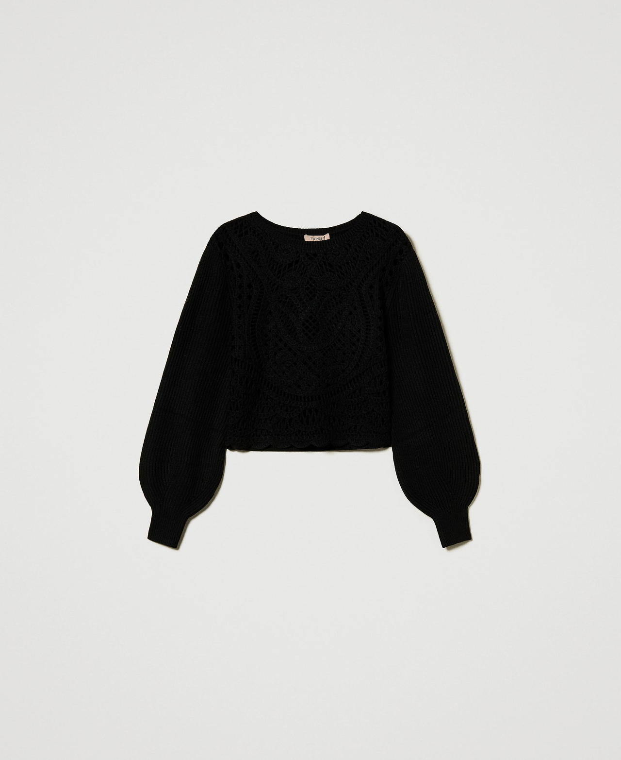 Scee by twin set Maglia in misto lana crochet