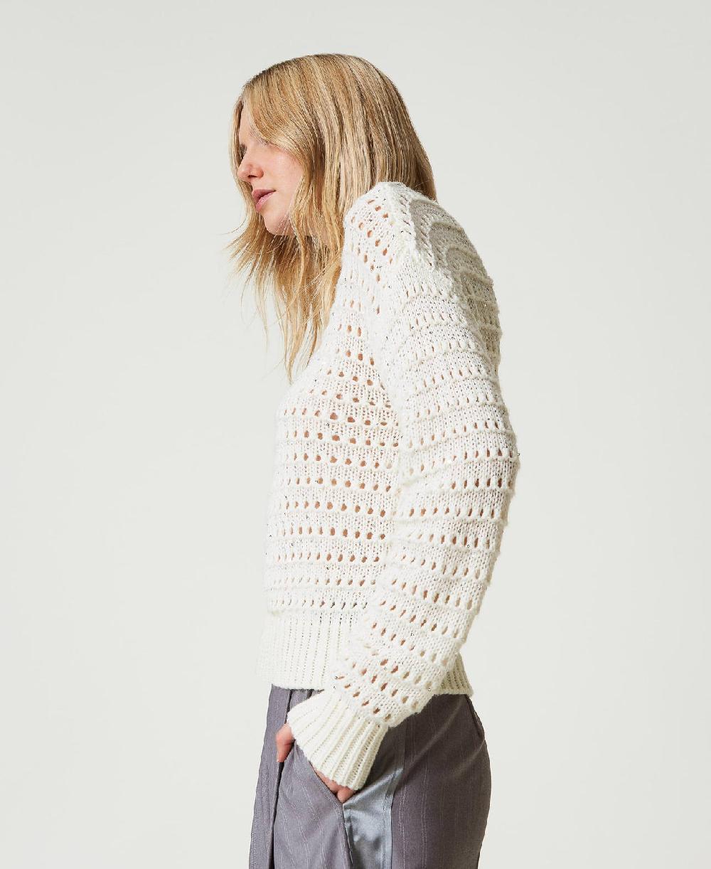 Scee By Twin Set Maglia Traforata Con Paillettes