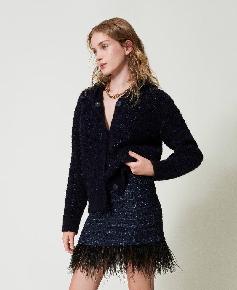 Scee By Twin Set Minigonna Bouclé Con Piume