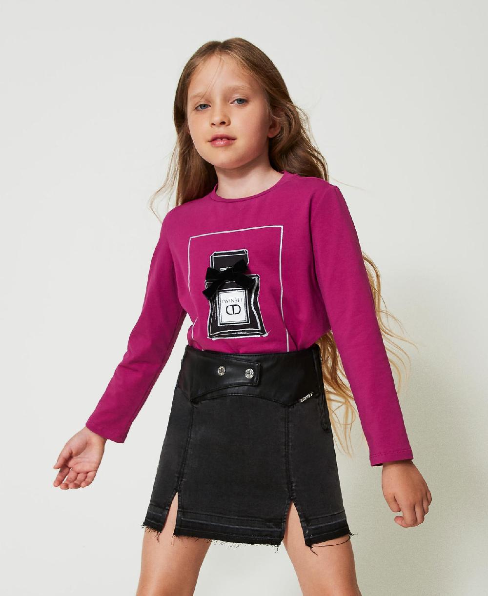 Scee By Twin Set Minigonna In Jeans Con Spacchi