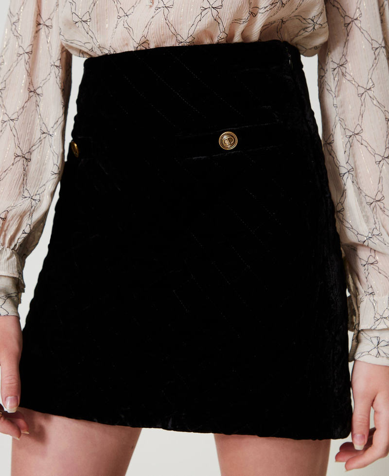 Scee By Twin Set Minigonna In Velluto Trapuntato
