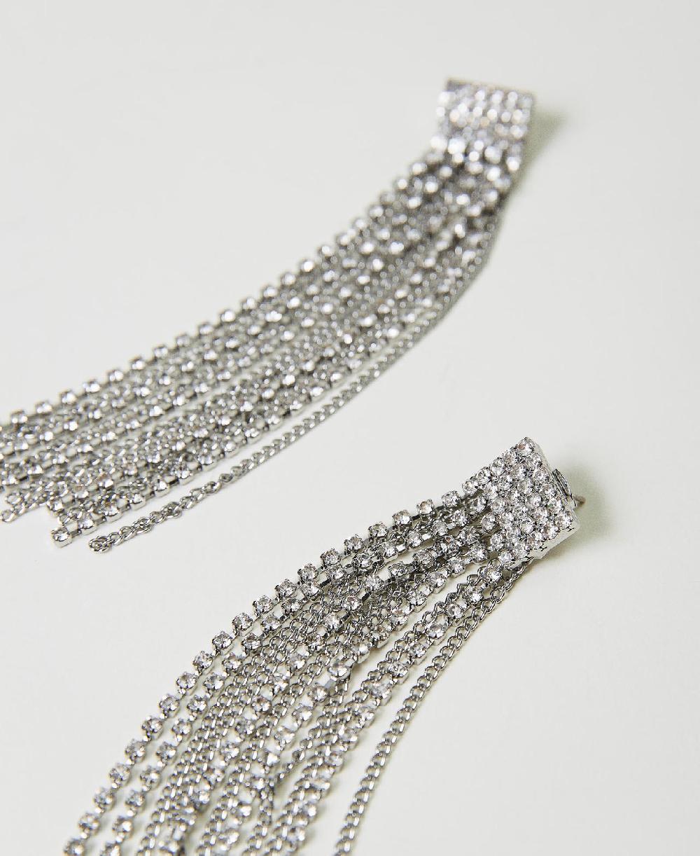Scee By Twin Set Orecchini Con Frange Di Strass