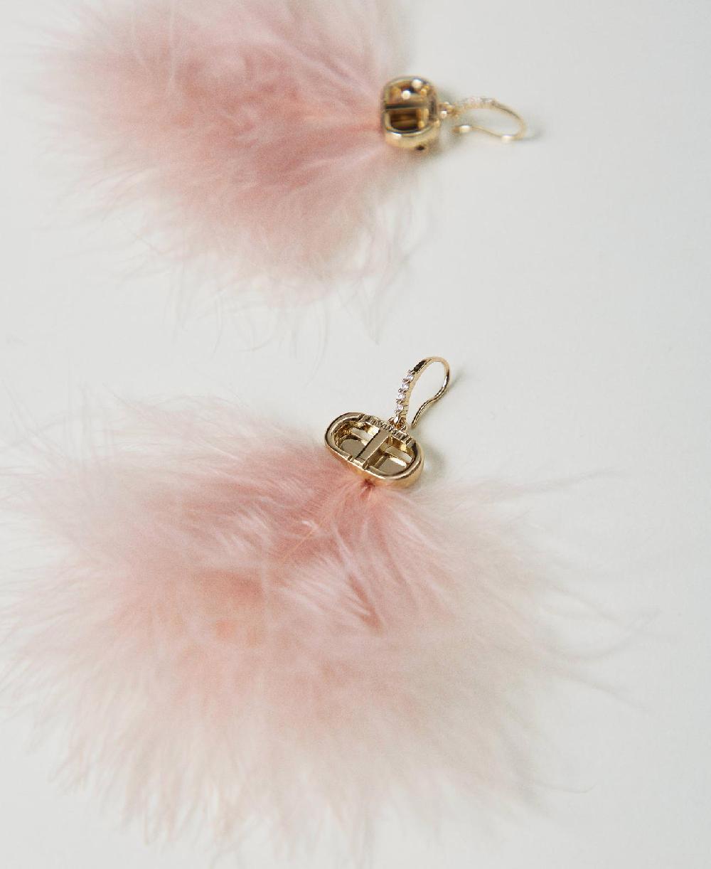 Scee By Twin Set Orecchini Con Piume E Oval T