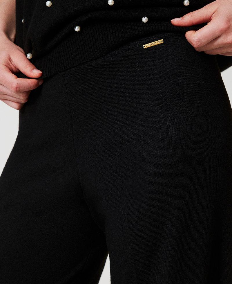 Scee By Twin Set Pantaloni A Palazzo In Misto Lana