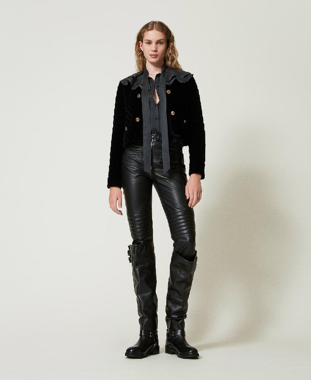 Scee By Twin Set Pantaloni Biker 'Fairfax' In Pelle