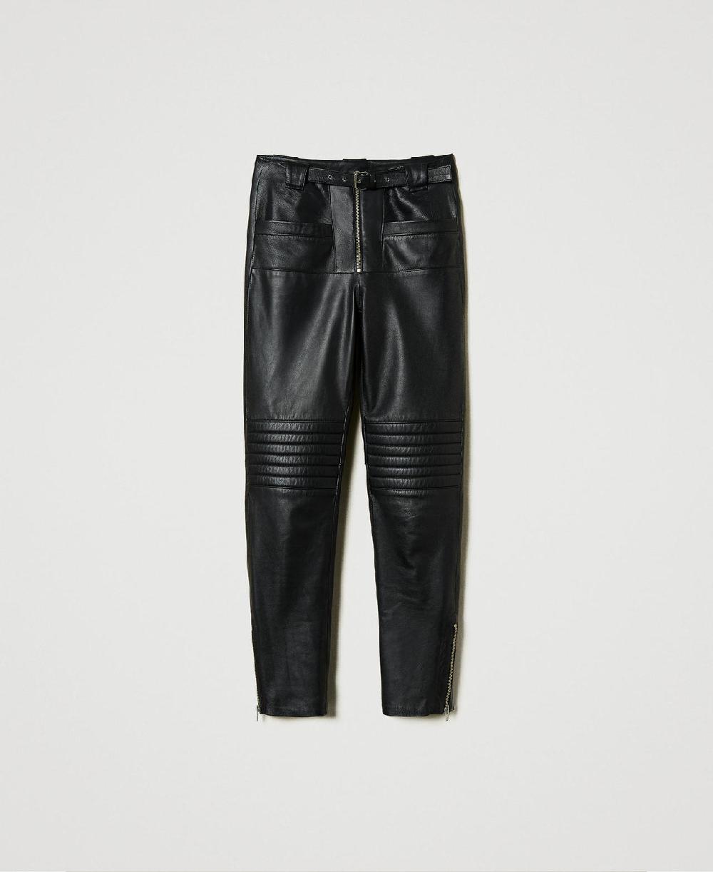 Scee by twin set Pantaloni biker 'Fairfax' in pelle