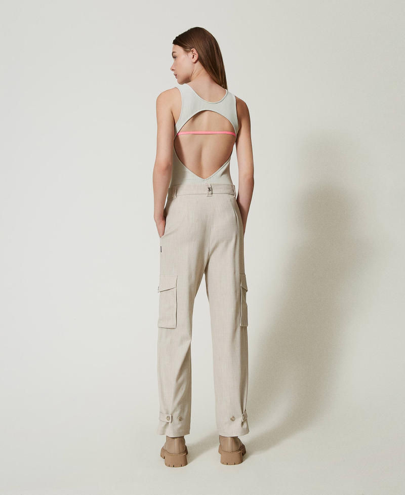 Scee By Twin Set Pantaloni Cargo MYFO Con Ricamo