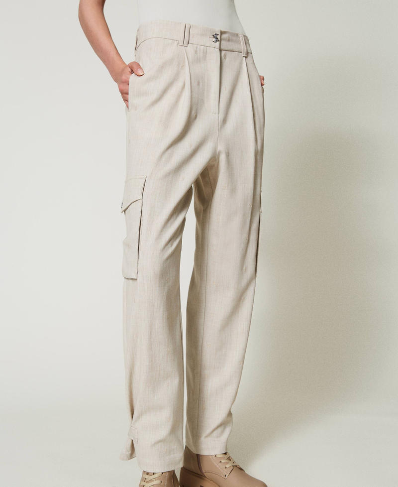 Scee By Twin Set Pantaloni Cargo MYFO Con Ricamo