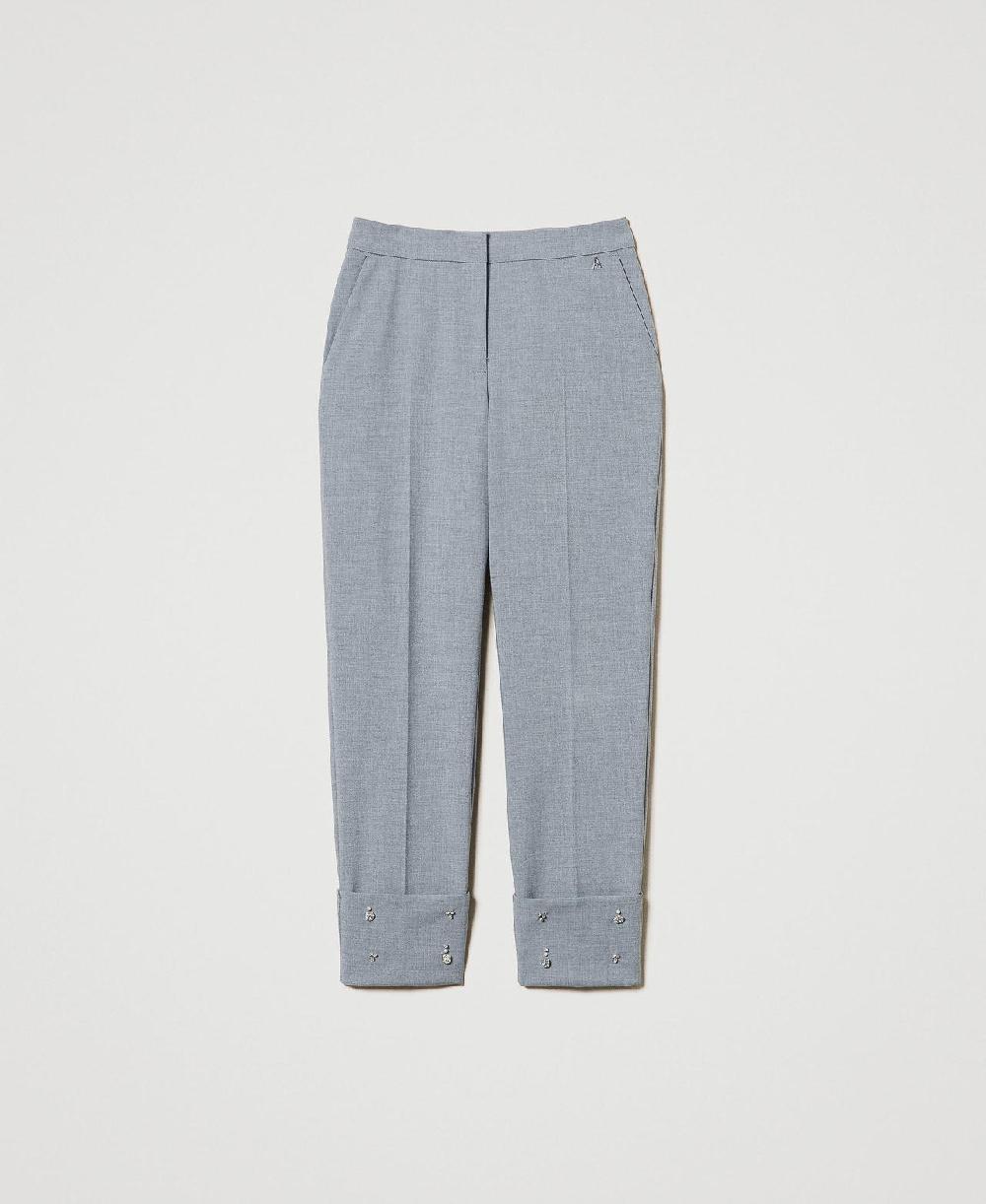 Scee by twin set Pantaloni con ricami a mano