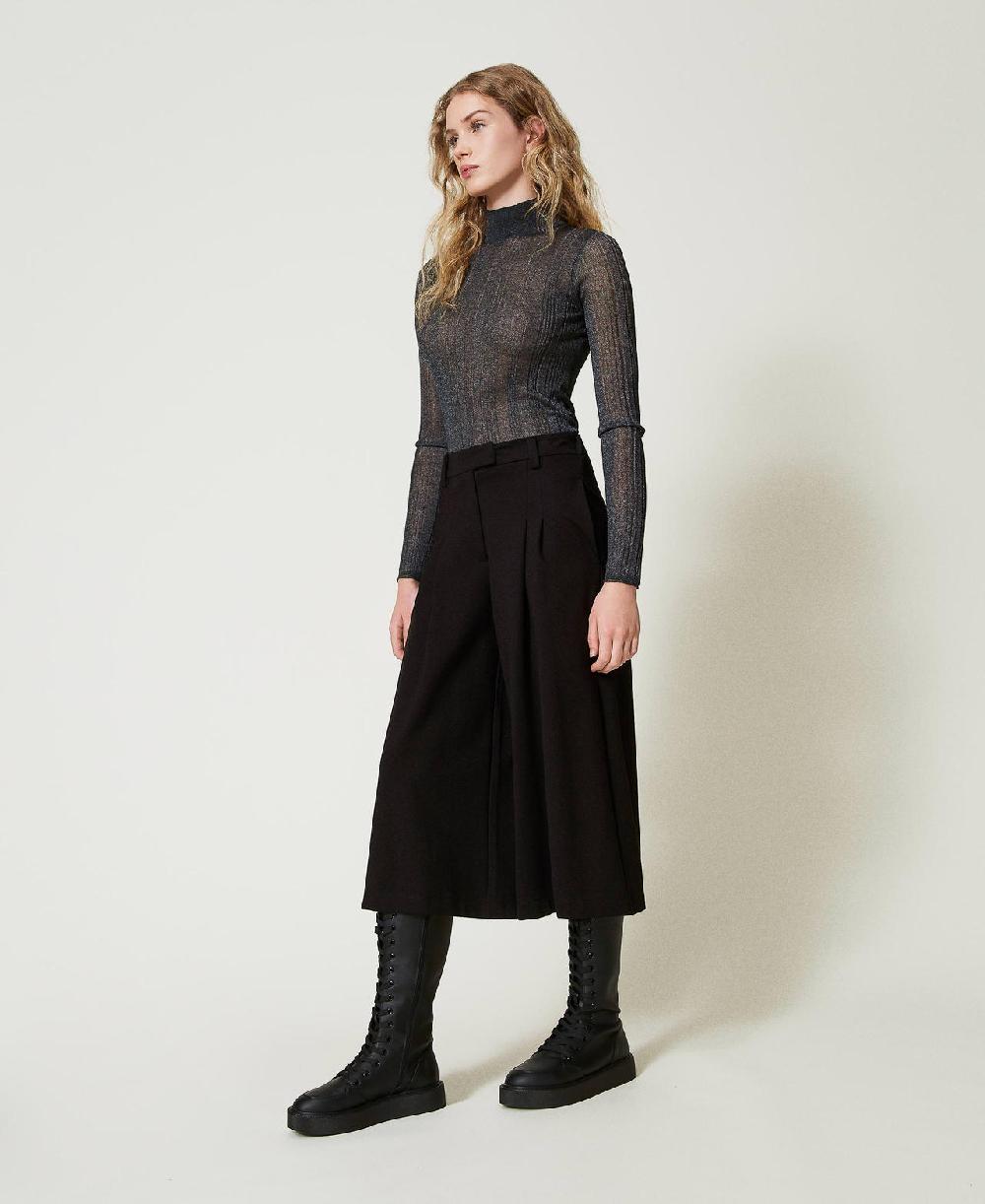 Scee By Twin Set Pantaloni Cropped A Vita Alta