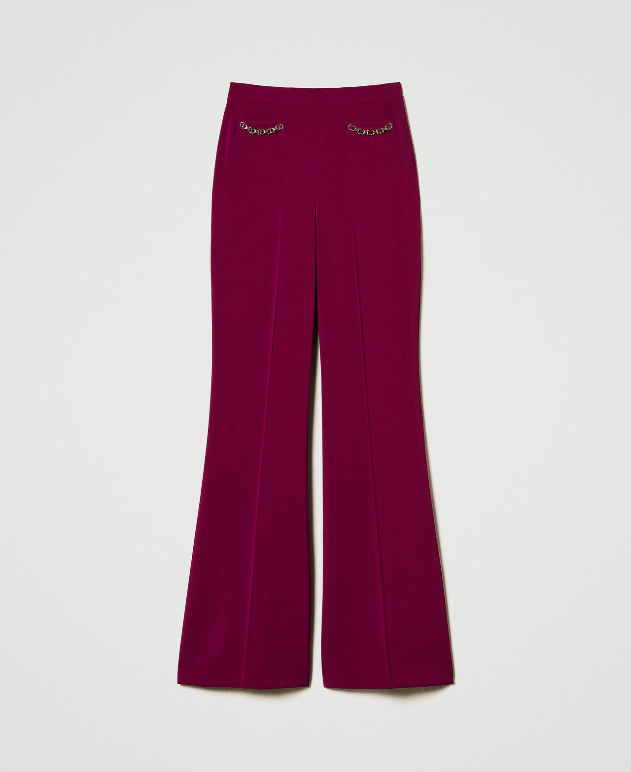 Scee by twin set Pantaloni flare con catena Oval T