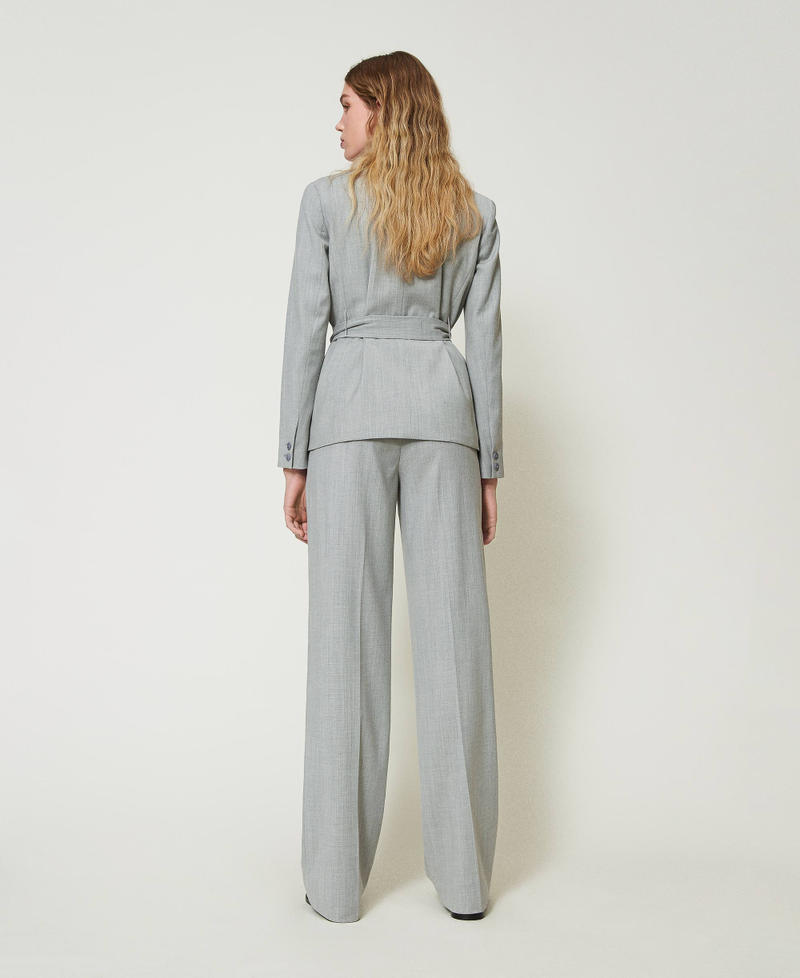 Scee By Twin Set Pantaloni In Misto Lana Con Piega