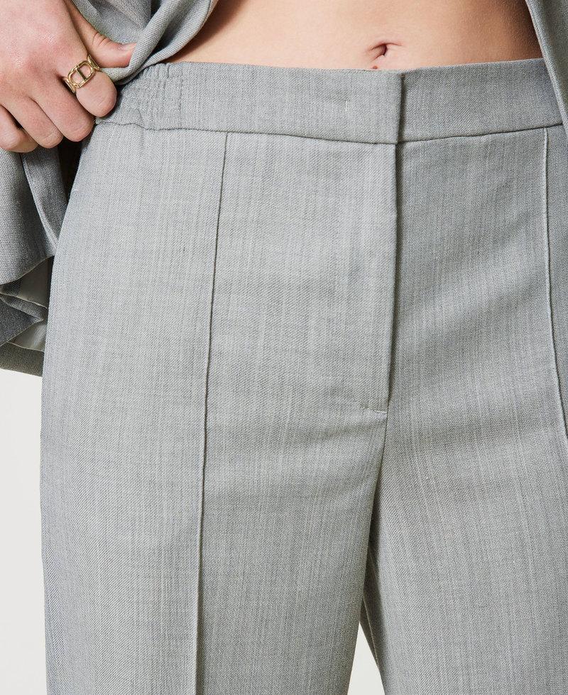 Scee By Twin Set Pantaloni In Misto Lana Con Piega