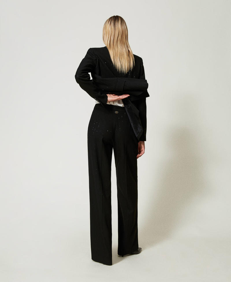 Scee By Twin Set Pantaloni In Panno Con Paillettes