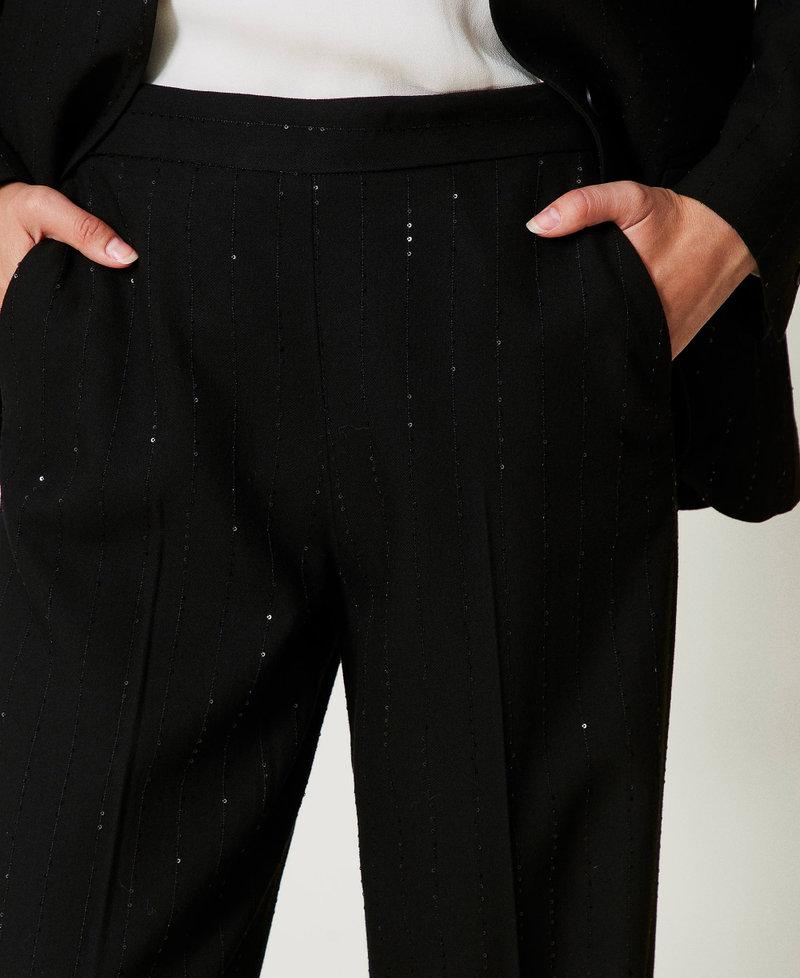 Scee By Twin Set Pantaloni In Panno Con Paillettes