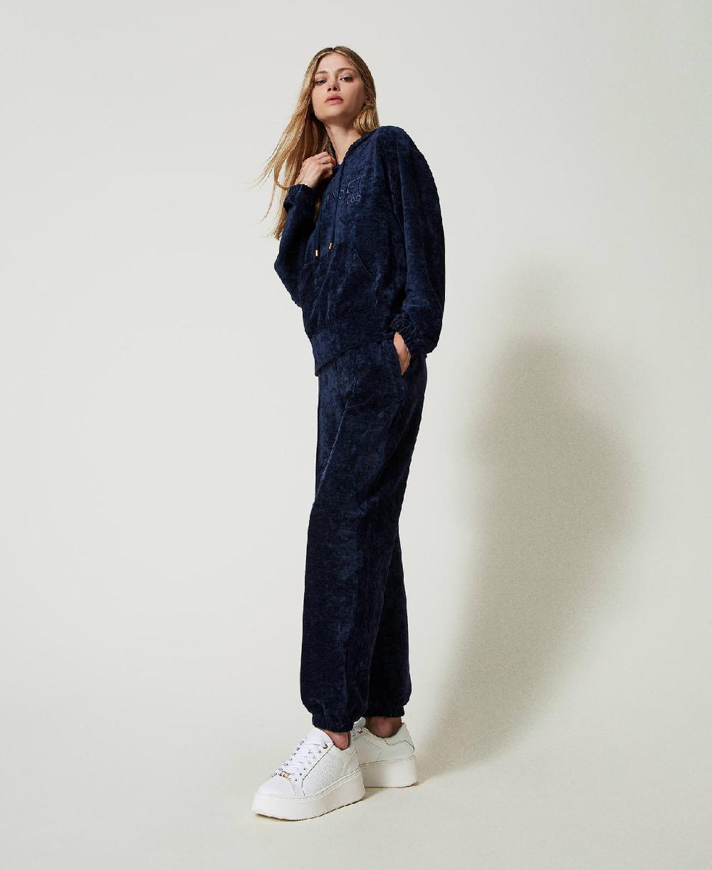 Scee By Twin Set Pantaloni Joggers In Velluto