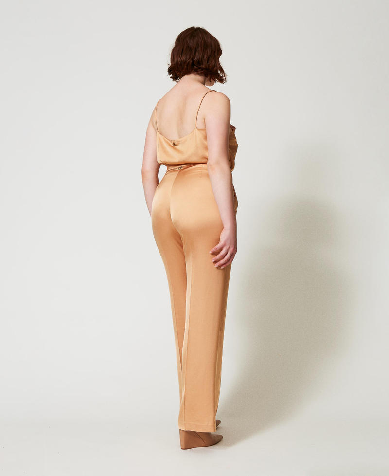 Scee By Twin Set Pantaloni Straight Leg In Raso