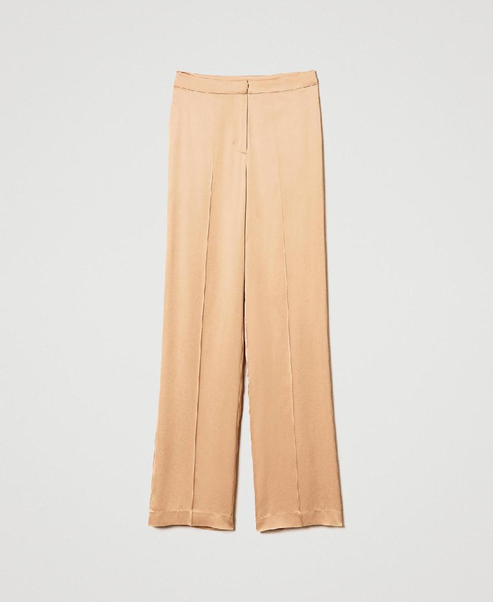 Scee by twin set Pantaloni straight leg in raso