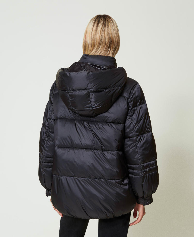 Scee By Twin Set Piumino In Nylon Jacquard Rigato