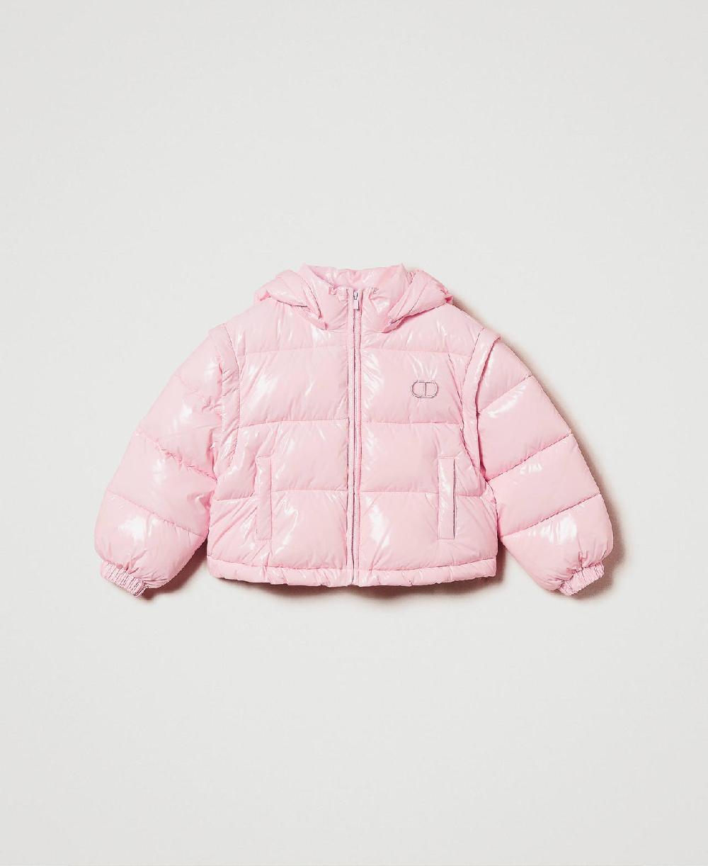 Scee by twin set Piumino lucido con logo ricamato