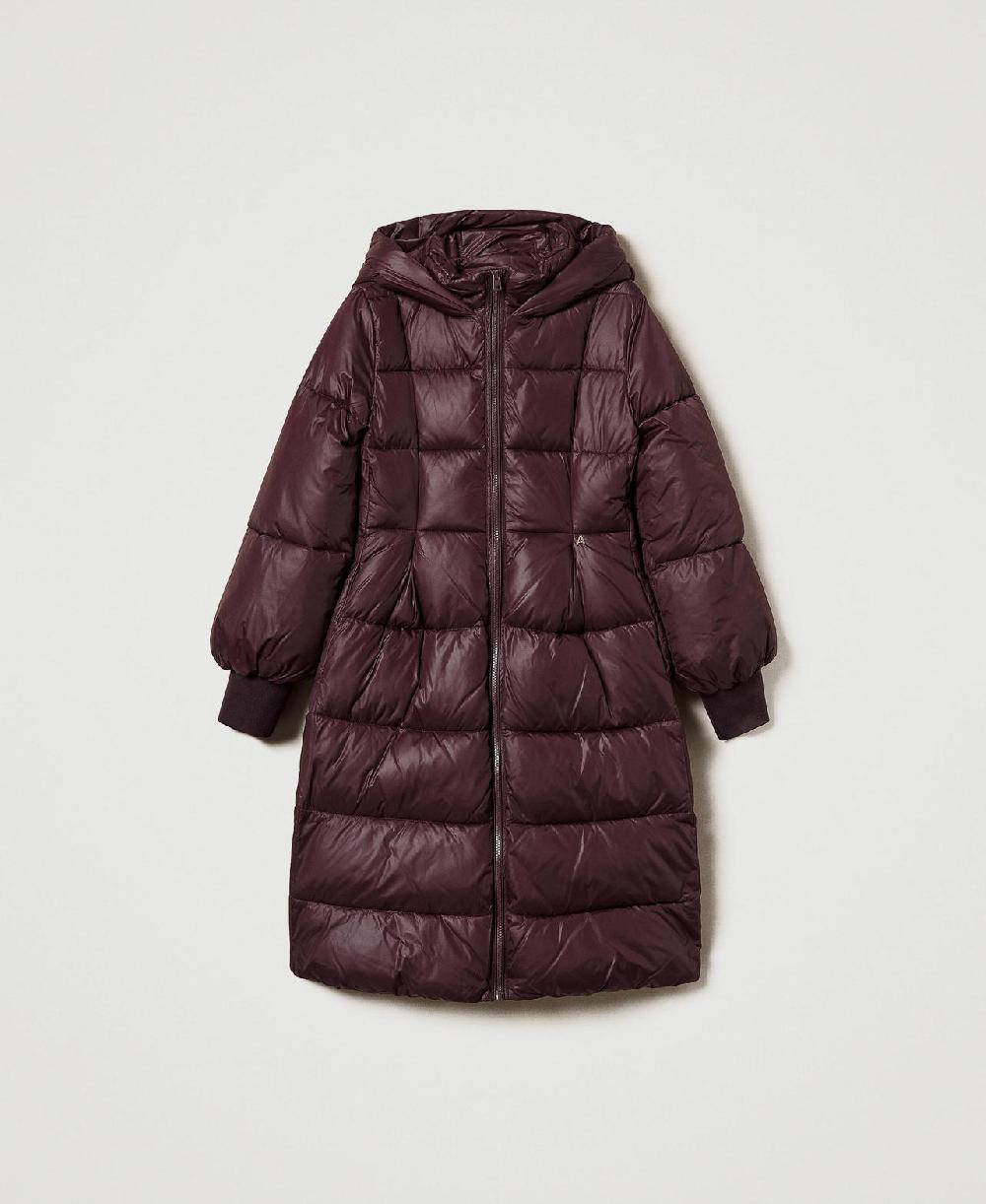 Scee by twin set Piumino lungo con cappuccio