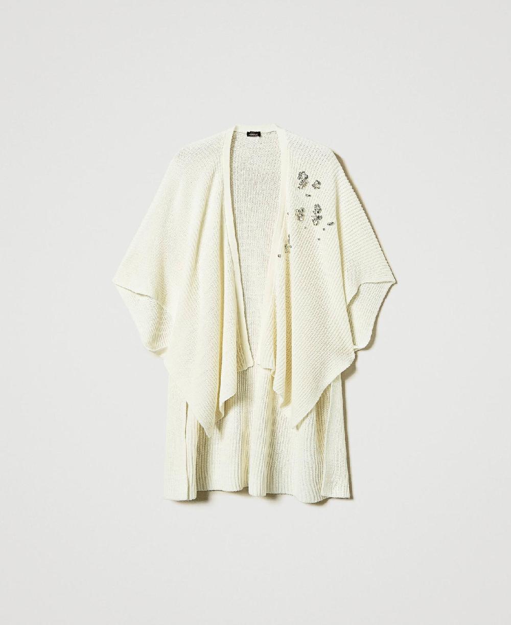 Scee by twin set Poncho in maglia con ricami