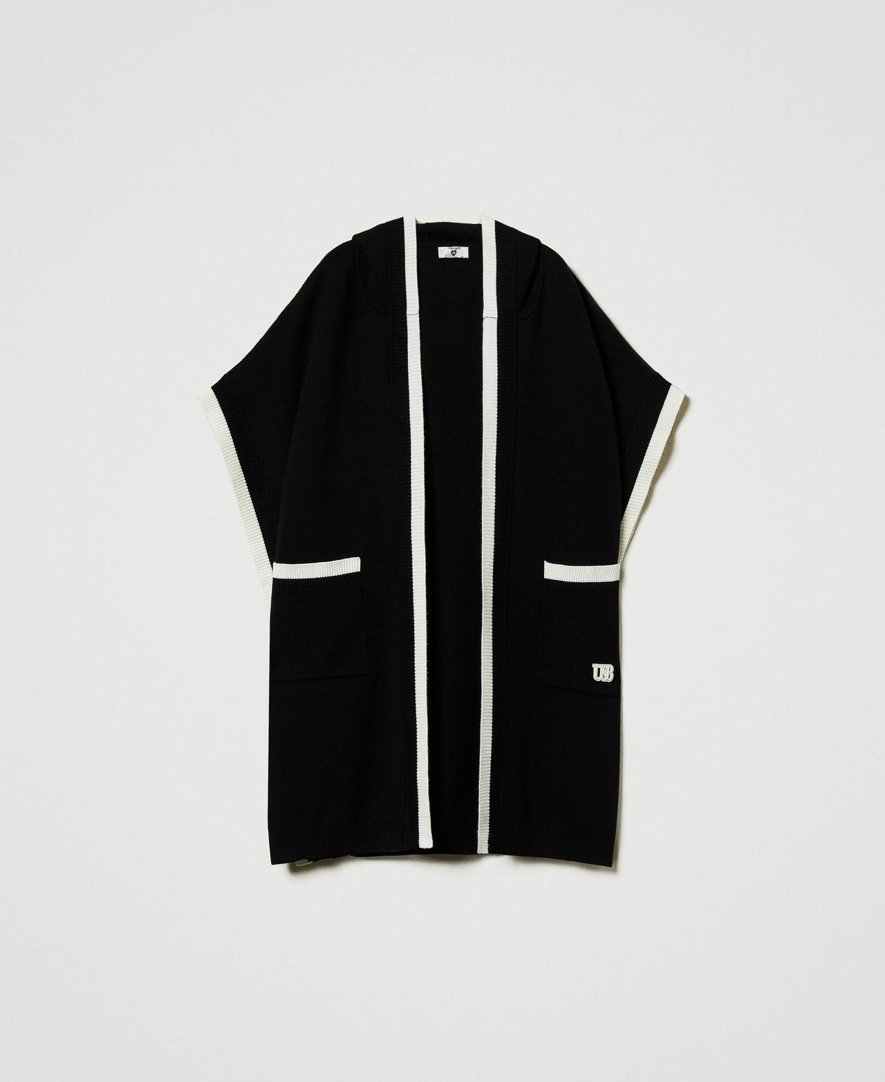 Scee by twin set Poncho in maglia con tasche