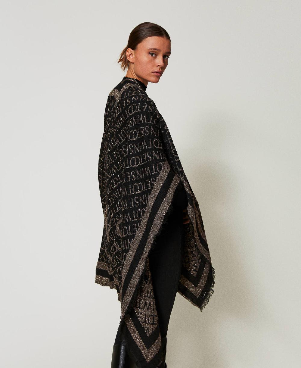 Scee By Twin Set Poncho Jacquard Con Logo