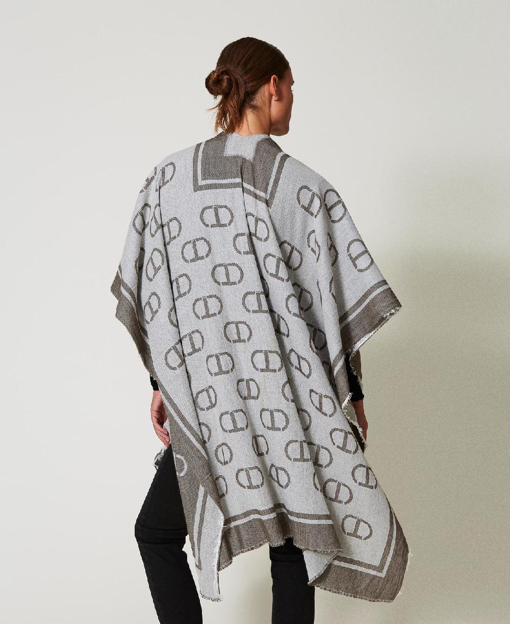 Scee By Twin Set Poncho Jacquard Con Oval T