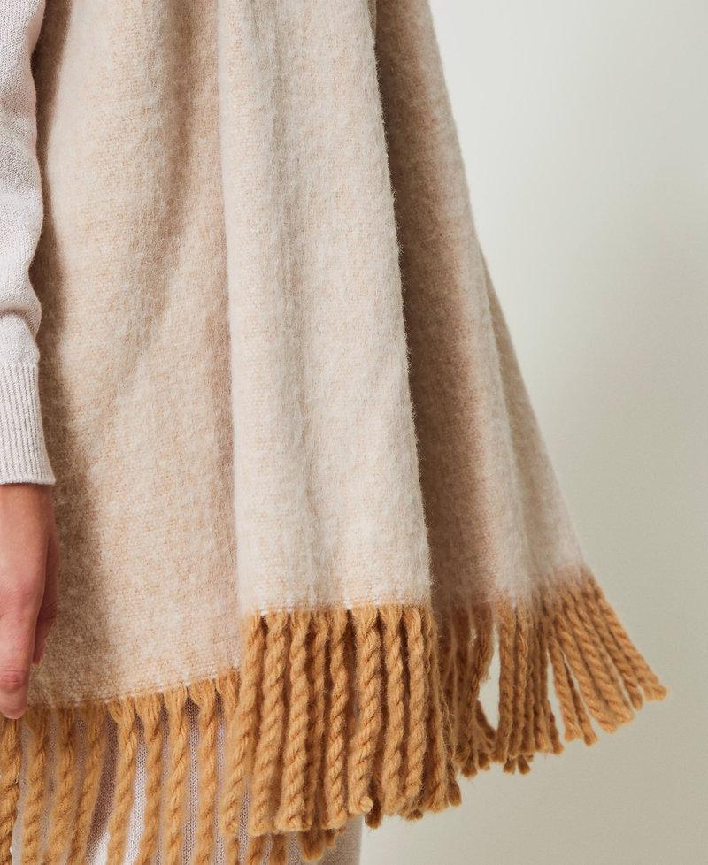 Scee By Twin Set Poncho Mélange Con Frange