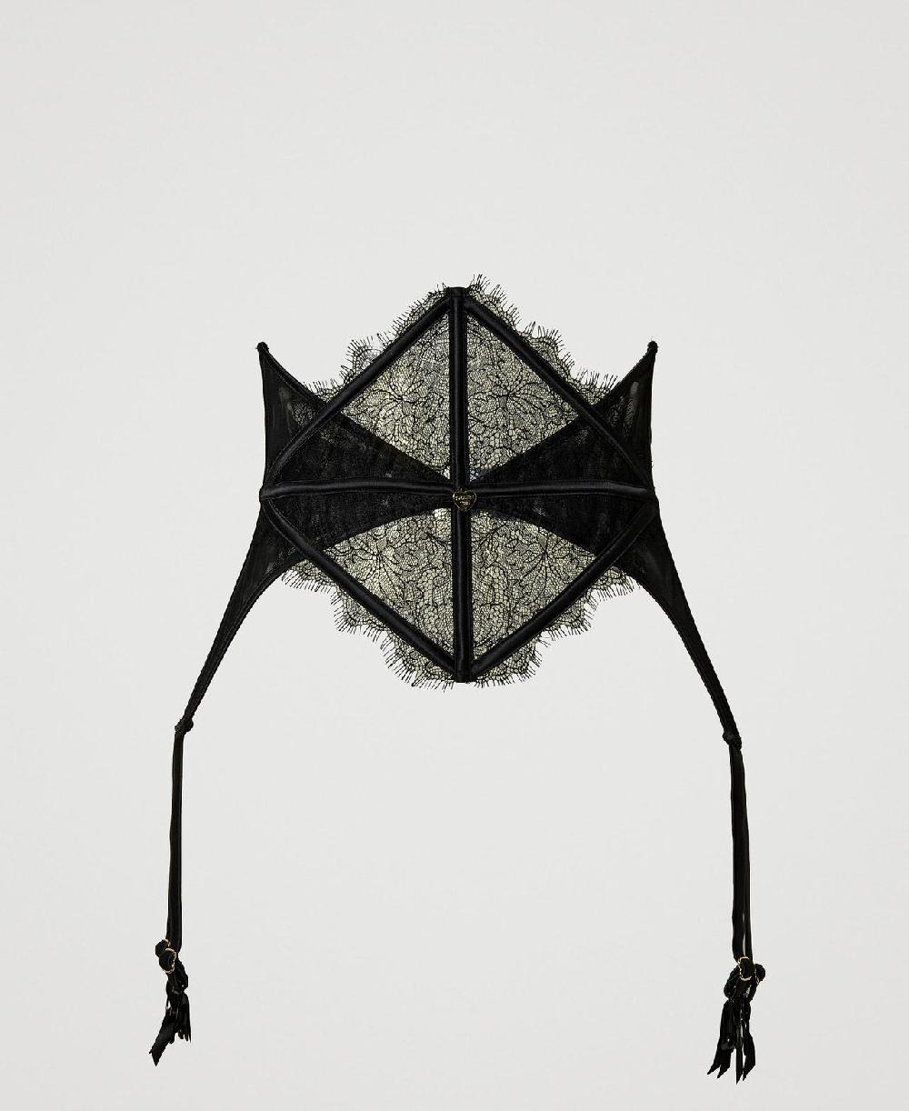 Scee by twin set Reggicalze in pizzo e tulle